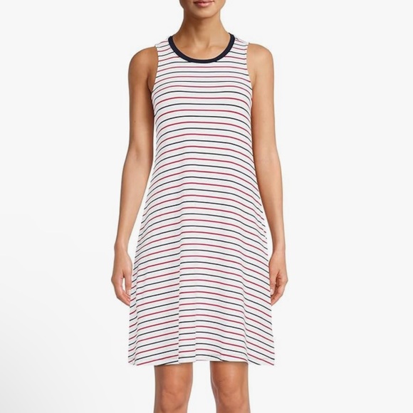 Time And Tru Knee Length Striped Sleeveless Dress - Picture 1 of 16